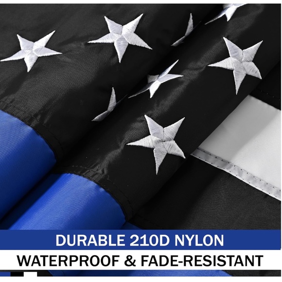 Embroidered Thin Blue Line American Flag 4x6ft Support Police Blue Lives Matter - Picture 3 of 7